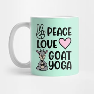 Peace Love and Goat Yoga Fitness Funny Mug